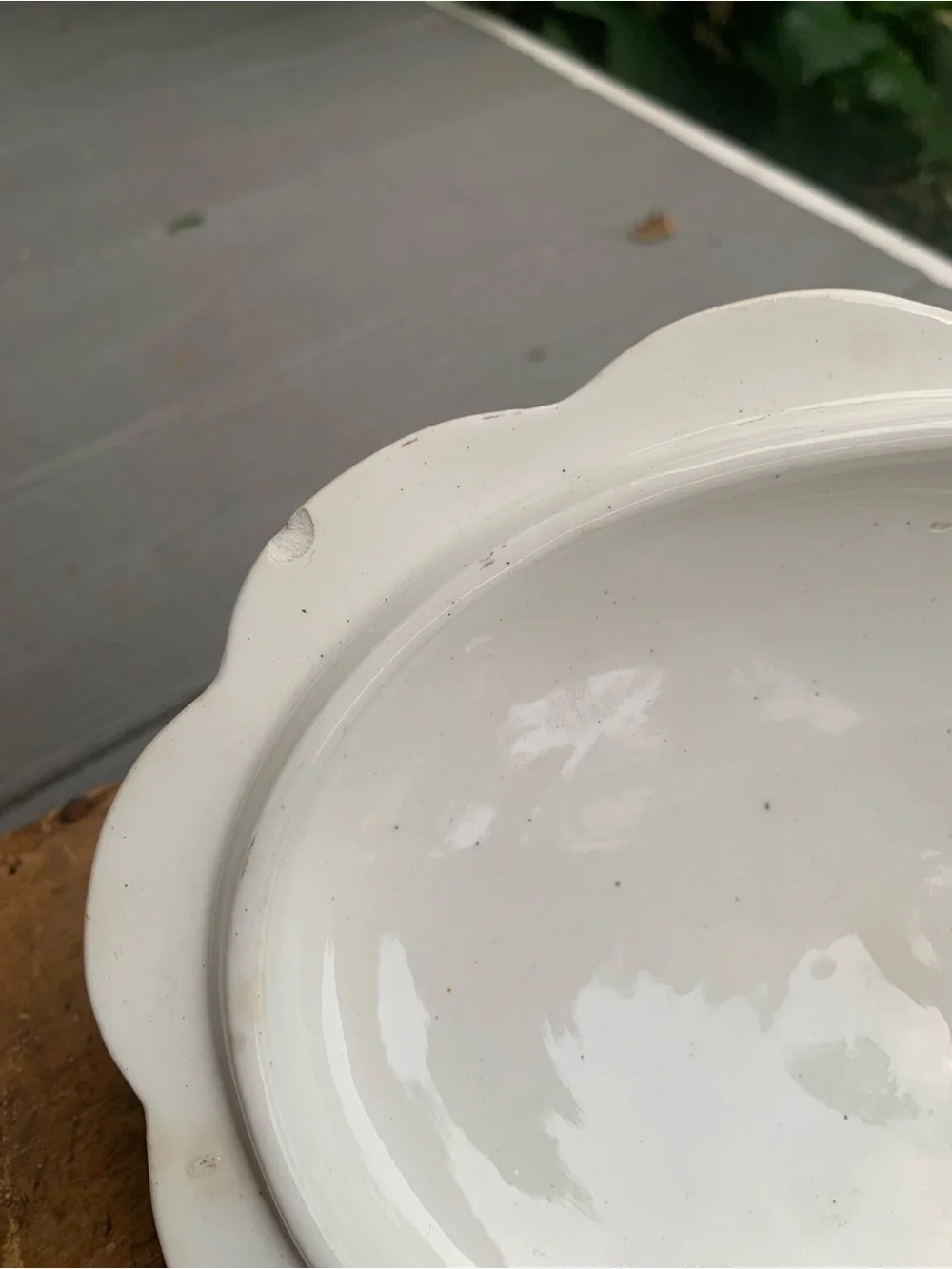 Vtg Porcelain Covered Serving Dish with Pink Rose Motif